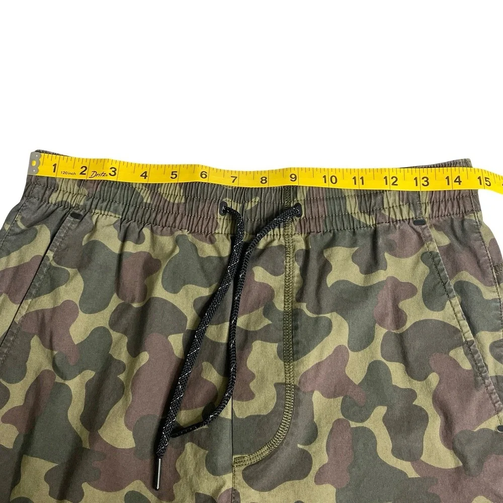 American Eagle Flex Camo Jogger Pants Mens Small Green Zipper Pockets Gorpcore